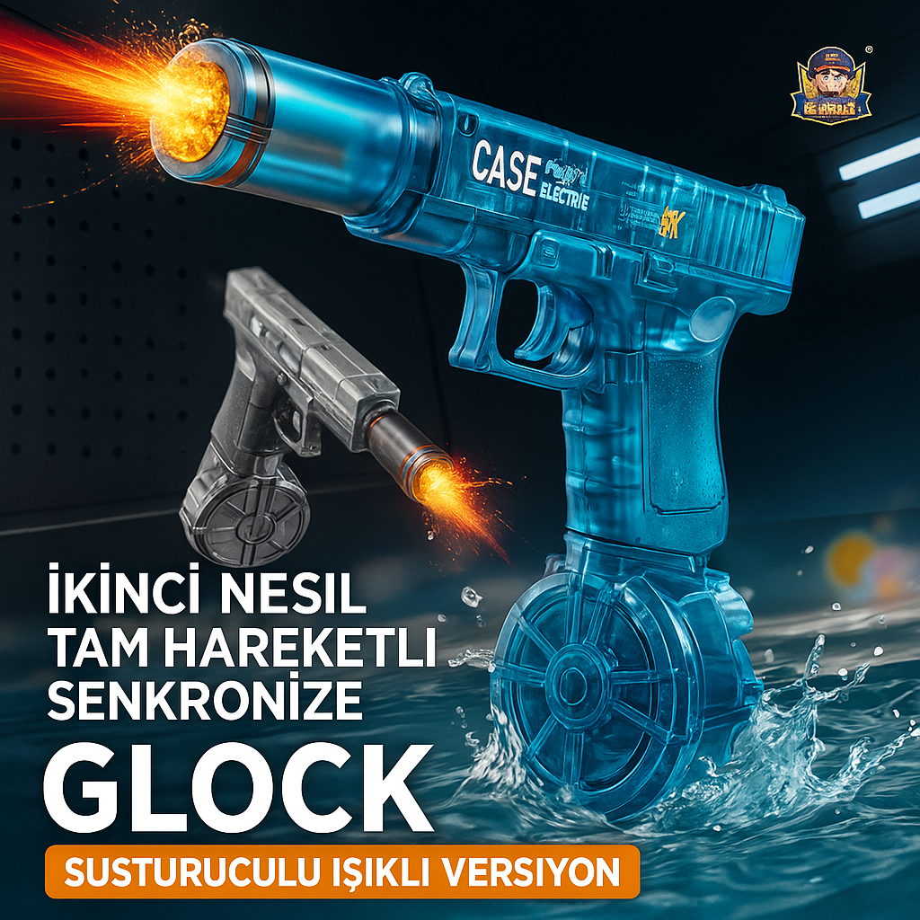 Işıklı ve Susturuculu Glock Su Tabancası